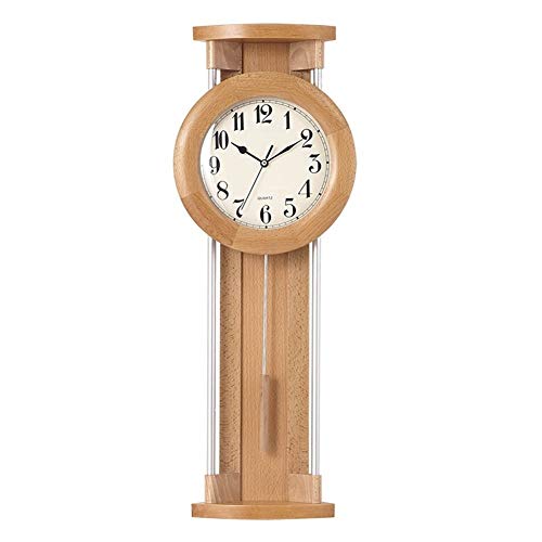 Wall Clock Clock Wooden Battery Operated Pendulum Living Room Decor Bedroom Beech Wood Nordic Modern Personalized Creative Decorative #TOP2