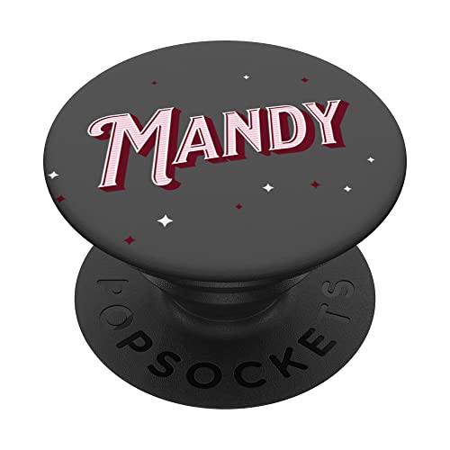 Mandy Name Personalised PopSockets Swappable PopGrip, Black