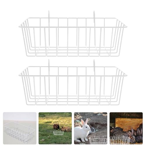 Comedero para conejos Cabilock de hierro blanco en pack de 2 unidades para pared 8