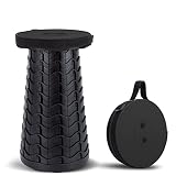 Tiovo Folding Camping Stool, Square Collapsible Portable Stool with Seat Cushion & Nylon Bag, Sturdy