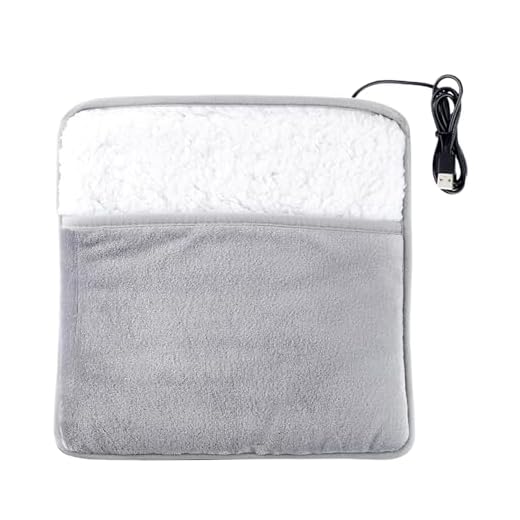 TQEBWUS Calentador Eléctrico Para Los Pies | Cubierta Suave De Calentamiento Rápido | Almohadilla Térmica Para Pies - Para Dormitorio Descanso Interior Escritorio Relajación Diaria Invierno Hogar