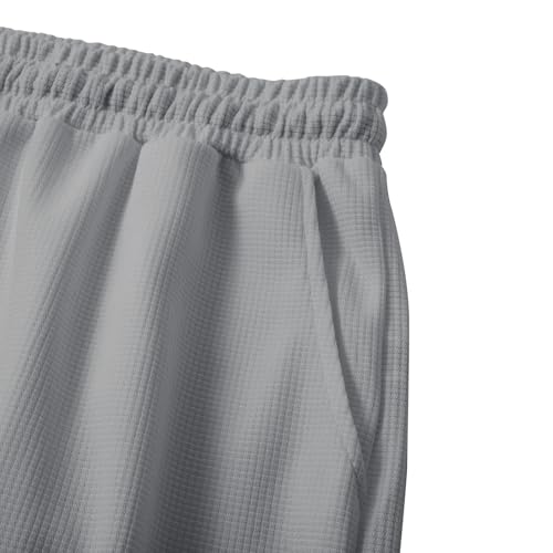 Baggy Sweatpants Men Waffle Pants Wide Leg Textured Trousers Drawstring Waist Loose Fit Breathable Hiking Sweatpants4