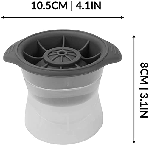 Image of Shuban Ice Ball Mould 4 Pack Extra Large Silicone Ice Ball Maker BPA Free, Reusable Sphere Shapes Ice Cube Tray Easy Release, Suitable for Freezer, Homemade Baby Food (Each Ice Ball 2.5 inch)