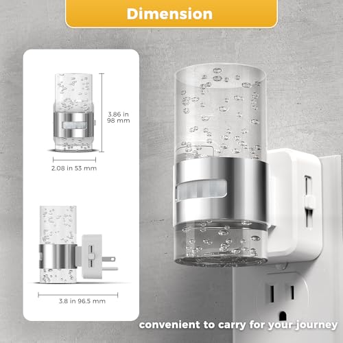 Image of L LOHAS LED Motion Sensor Night Light,Dimmable Night Lights Plug into Wall, 2 Pack 3000K Night-Lights with 0-100 LM Adjustable, Acrylic Bubble Plug in Nightlight for Bathroom Hallway Nursery