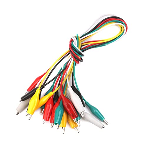 10pcs 50cm Cocodrilo Cable Alambre Clips de Dos Extremos Pinzas para Prueba