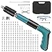 Pistola de uñas para uñas con 110 clavos redondos, mini pistola de clavos manual de acero, pistola de clavos de acero pistola de clavos para hormigón para anclajes de techo y pared, dispositivo de