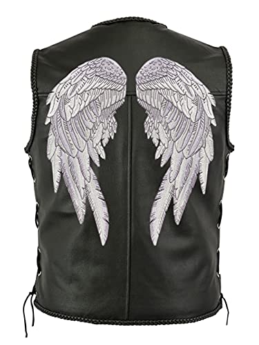 Silver Angel Wing Patches 14” | "Saints & Sinners" Guardian Angels Realistic Embroidered Wings And Feathers | Back Patch For Men And Women Iron On Large 2Pc. Set - By Nixon Thread Co. #TOP4