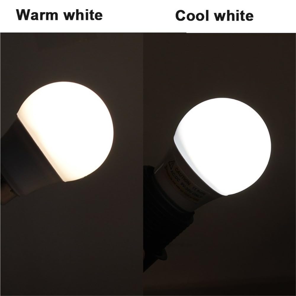Bombillas LED COB para el hogar, Paquete de 6, E27/B22, CA 110 V, 3 W, iluminación para el hogar, lámpara esférica, Blanco cálido.