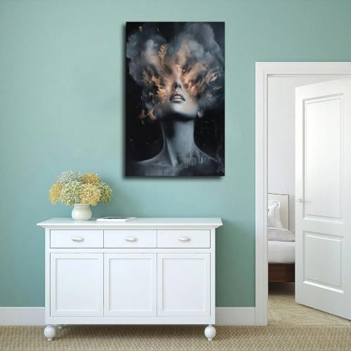 Tableau abstrait moderne pour habiller un grand mur de salon 70x90 cm