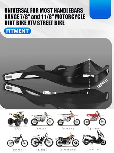 JFG RACING Dirt Bike Handguards,7/8'' and 1 1/8'' Handlebar Motorcycle Hand Guards Accessories Universal for Dirtbike Snowmobile ATV Motocross Enduro Pit Bike MX Off Road -Black