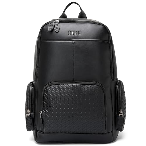 ELLE Leisure Luxe 27L Vegan Leather Backpack | Black