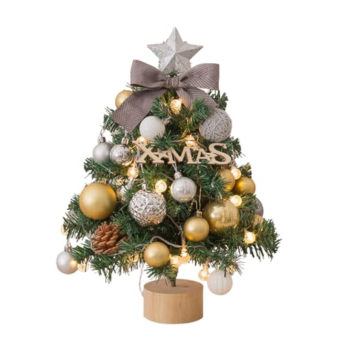 Monozoz Árbol de Navidad de escritorio, árbol de Navidad LED para escritorio, árbol iluminado creativo para decoración de Navidad, decoraciones de mesa para interiores