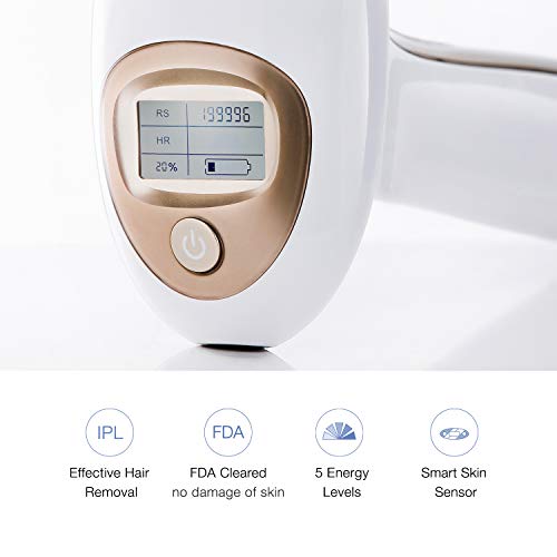 COSBEAUTY IPL Hair Removal for Women Men, Face&Body painless Hair Removal Home Use Device, FDA cleared(Gold)