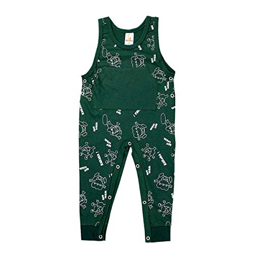 Conjunto Jardineira Bebê Menino Com Botões Verde - Isensee