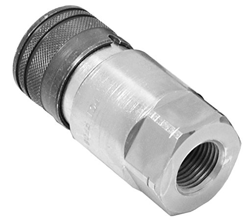 Image of Buyers Products FF0608 Female Flush-Face Hydraulic Quick Coupler, 3 /8 Inch, 1 /2 FNPT, Push-to-Connect Design, Truck & Trailer Hydraulic System Accessories