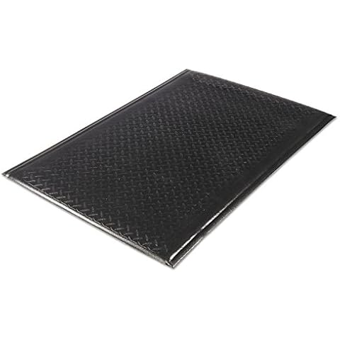 Guardian 24030501DIAM Soft Step Supreme Anti-Fatigue Floor Mat, Diamond Textured, Vinyl, 3'x5', Black Cover