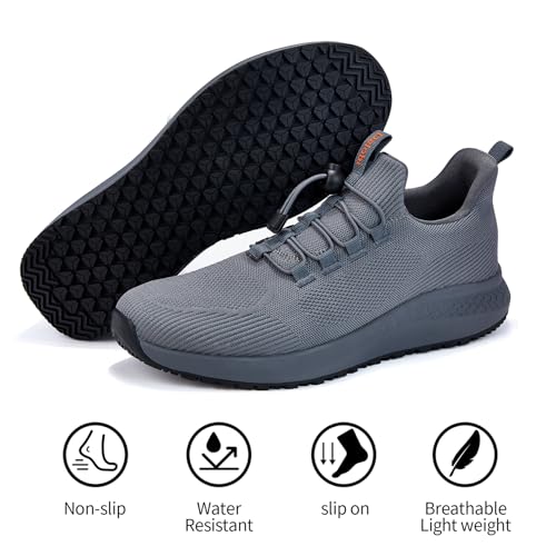 Image of Women's Non Slip Work Shoes Slip Resistant Waterproof Chef Shoe for Restaurant Kitchen Food Service Nursing Hospital Staff Lightweight Walking Sneakers with Slip-On Design