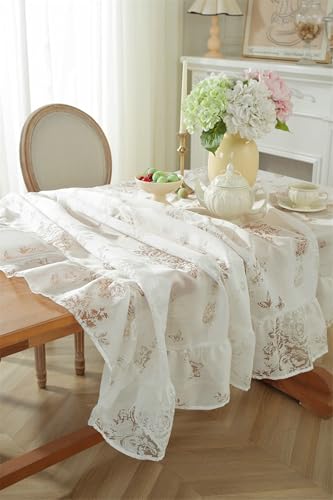 Nappe de table carrée 280x280 cm blanche en polyester lavable
