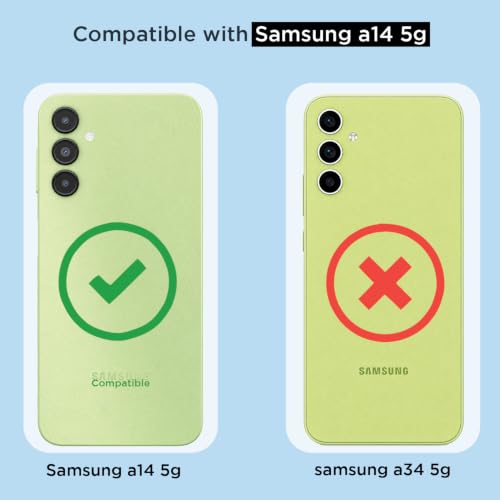 Image of Outlouders Back Cover for Samsung Galaxy A14 4G / A14 5G Clear Transparent PC + TPU Bumper Case with Raised Edges for Shockproof Protection (Transparent)
