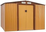SOLAURA 8'x6' Outdoor Vented Storage Shed Garden Backyard Tool Steel Cabin (Yellow)