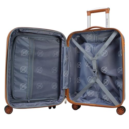 Lakeside Living Lightweight Spinner 2-Piece Luggage Set - Gold, 20" X 14" X 9.5", 6.6 Lb - Faux Fur, Nylon Lining, Polycarbonate Construction3