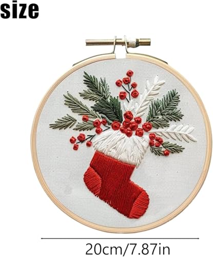 Image of YOUDRN Christmas Embroidery Kits,Christmas Truck Embroidery Kits for Adults,Embroidery Kit for Beginners with Pattern,Cotton Threads,Needles,Instruction,20cm Hoop,for Decor Home Room (Truck)