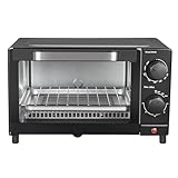 AcaimE 4 Slice Toaster Oven with 3 Setting, Baking Rack and Pan, Black, New