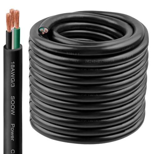 18/3 SOOW Wire 100ft 18 AWG 600VBulk Cable (3 Conductor)