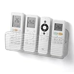DOPENSPI Adhesive TV Remote Control Holder Wall Mounted, Transparent TV Remote Holder Wall Mounted Controller Holders Storage Organizer for Bedside Walls(Transparent White)