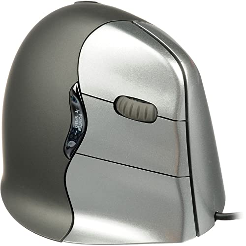 Evoluent Vertical Mouse 4 Right Hand (Vm4R) - Ergonomic Usb Wired Mouse For Laptop And Pc With Jestik Microfiber Cloth (Regular Size) Black #TOP1