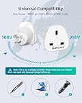 LENCENT UK to CA Canada Plug Adapter, 2 Pack Grounded CA Visitors Travel Converter, Converts All Type G Plugs from United Kingdom UK Singapore Malaysia UAE Ireland Malta Hongkong (Type B | Converter All Type G Plugs from United Kingdom UK Singapore M