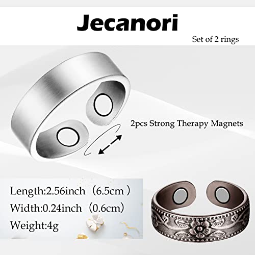 Jecanori 2PCS Lymphatic Drainage Therapeutic Rings for Women