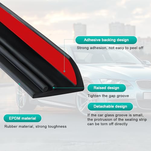 Image of STHIRA Car Window Seal Strip Rubber Car Side Window Gap