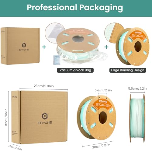 Image of ERYONE Matte Gradient Rainbow 3D Printer PLA Filament 1.75 + /- 0.03mm, HS Matte Multicolor High Speed Filament PLA 1KG(2.2LBS) Spool, Snowfield(MintGreen White)
