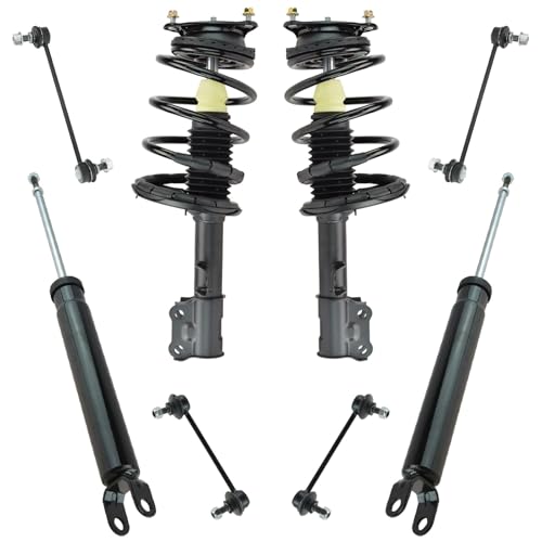 Image of TRQ Front and Rear Suspension Kit Complete Strut & Coil Spring Assembly Shock Absorber Sway Bar Stabilizer Link Compatible with 2007-2010 Hyundai Elantra