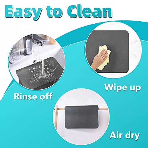 Coffee Maker Mat For Countertops: Coffee Mat Absorbent Coffee Bar Mat For Kitchen Hide Stain Rubber Backed, 12" X 17" Coffee Bar Accessories Fit Under Coffee Machine Coffee Pot Appliance Mats (Grey) #TOP3