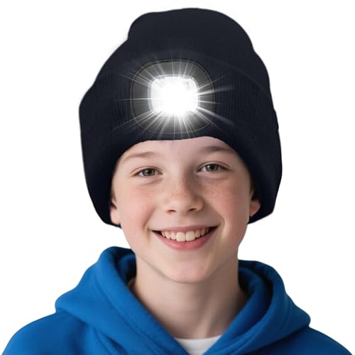 AWSOLAR LED Licht Mütze für Winter Warme