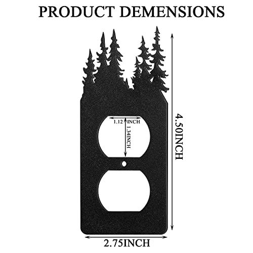 3 Pieces Bear Light Switch Cover Plate Black Outlet Plate Cover Bear Forest Mountain House Outlet Cover Wall Light Plate Cover Decorative For Office Bedroom Home, Duplex Toggle (Bear, Tree, Mountain) #TOP1