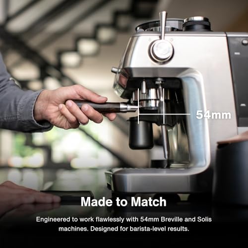 CREMA Coffee Products 54mm Bottomless Naked Portafilter | Compatible with 54mm Breville Machines | Includes Double Shot Filter Basket | Walnut by CREMA - Image 2