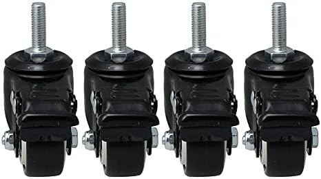 SHANOER 4pcs Heavy Duty PU Swivel Castor Wheels with Brake Lockable 240kg M8x25mm Trolley Furniture Caster Replacement