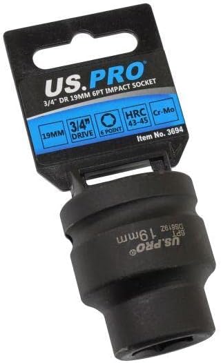 US PRO Tools 19mm 3/4" DR 6 Point Impact Socket 3694