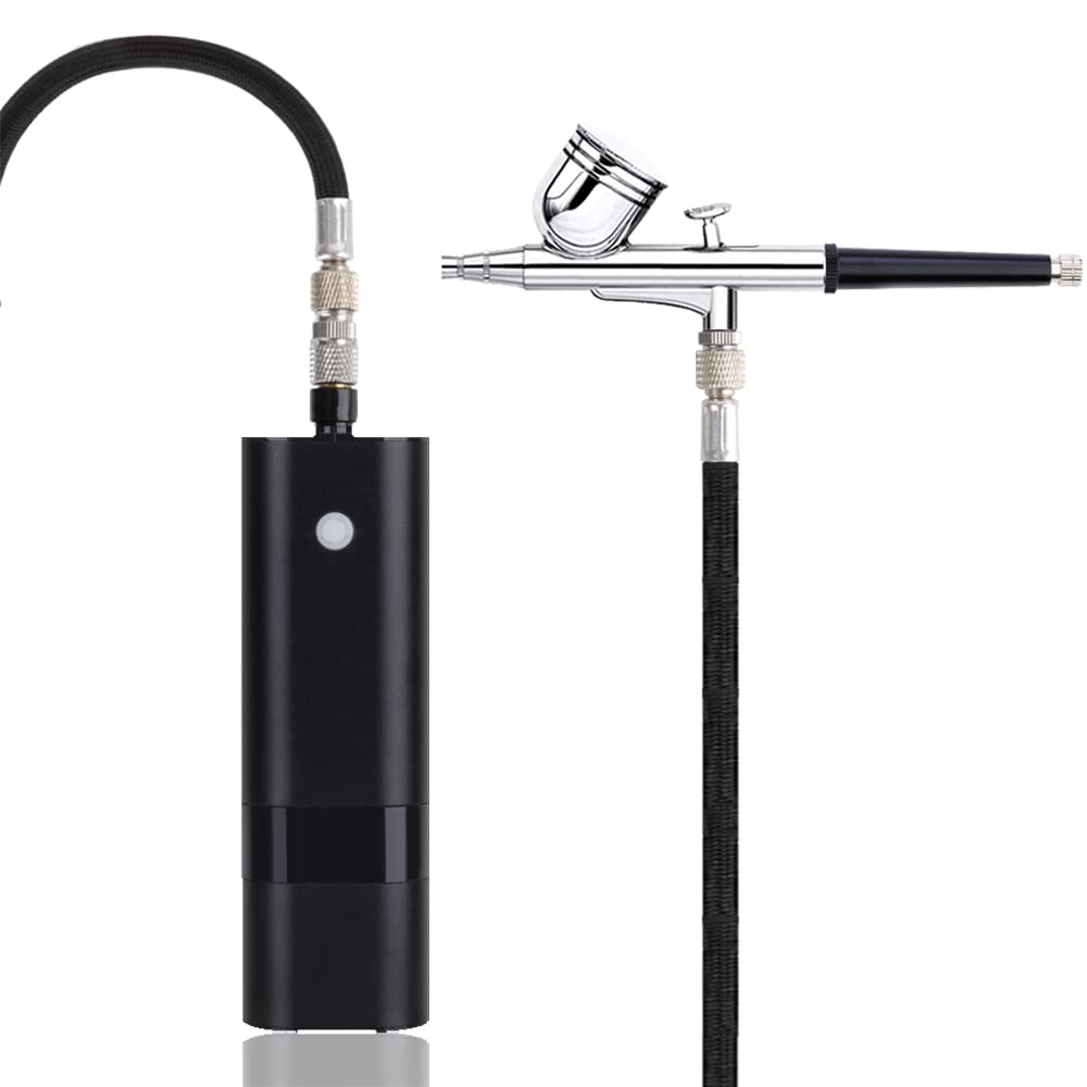 Spruzzatore per vernice, Mini Kit aerografo cordless Avvocatore multifunzione Compressore multifunzione Azione singola Pistola a spruzzo for modello Art Model Trucco Nail Tools(D)