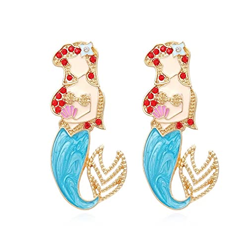 Cute Little Mermaid Silhouette Earrings for Women. Little Mermaid Accessories for Trips