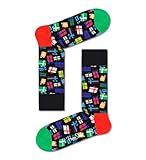 Happy Socks Unisex Gift Bonanza Socks, Black-Green-Red, 41-46
