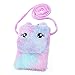 Fenical sac bandoulière sac à bandoulière licorne en peluche sacoche pour téléphone portable mini pour fille - violet