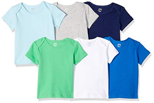 Amazon Essentials 6-Pack Lap-Shoulder tee Unisex bebé, Pack de 6