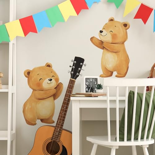 Vinilos decorativos Achang con oso abrazando acuarela miniatura 5