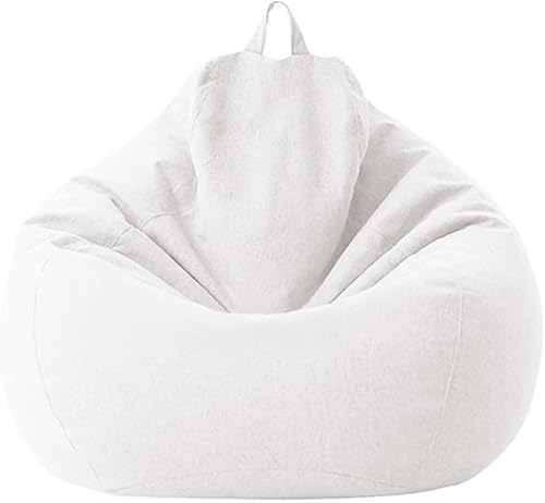 Miniatura 16 de SXBCyan Funda para puf, funda grande de lino y algodón para sillas, fundas de sofá para sillas, puff relax (color azul rey, tamaño: M - 27.6 in)