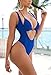 Viottiset Women's Halter Sex Suspender Swimsuit Brazilian Bikini High Waisted Sky Blue Large