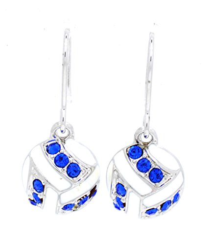 Violet Victoria & Fan Star Volleyball Earrings with Crystals and Enamel